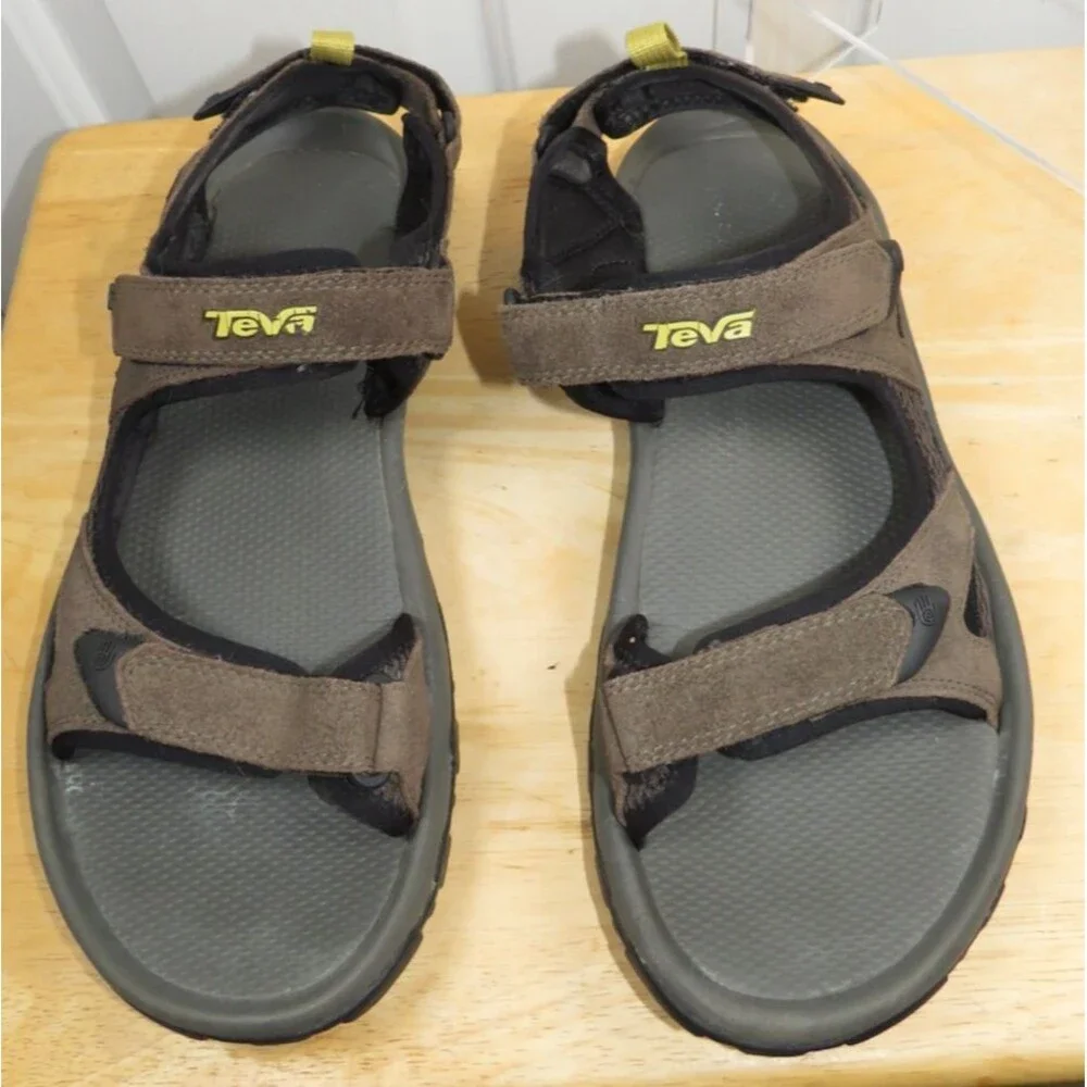 Teva Katavi Sandals Brown Leather Hiking Sport Adjustable S/N 4144 Men's Size 11